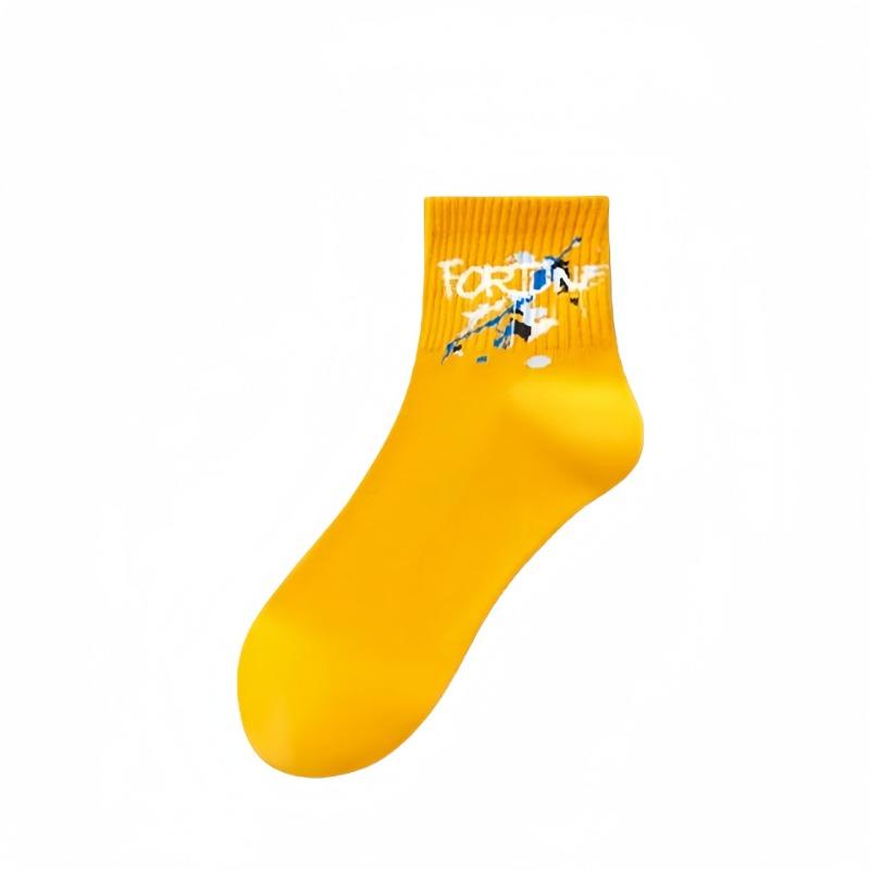 5 Pairs of Men's Spring and Autumn Pure Cotton Anti Odor Youth Sports Tube Socks