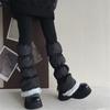 Women's Insulated Thermal Padded Puffer Leg Warmers Outdoor Cold Weather Plush Hem Quilted Boot Covers Gaiters Socks