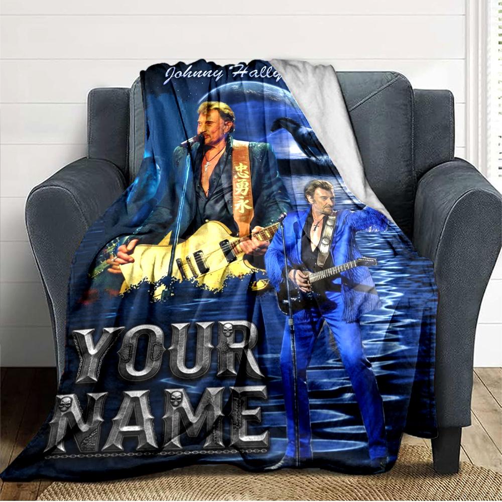 Name Custom Johnny Print Flannel Blanket High Quality Warm Comfortable Cover for All Seasons Perfect for Gifts Home Decor