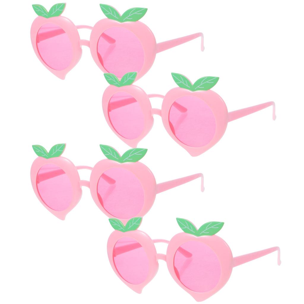 4Pcs Party Glasses Novelty Peach Shape Fun Sunglasses Photo Booth Props Luau Hawaiian Birthday Beach Pool Supplies Funny