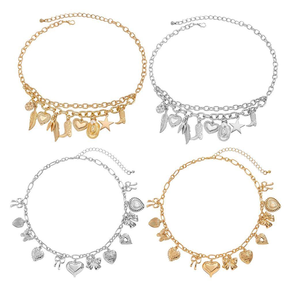 Creative Choker Necklace Adjustable Goth Double-layer Clavicle Neck Chain Neck Jewelry