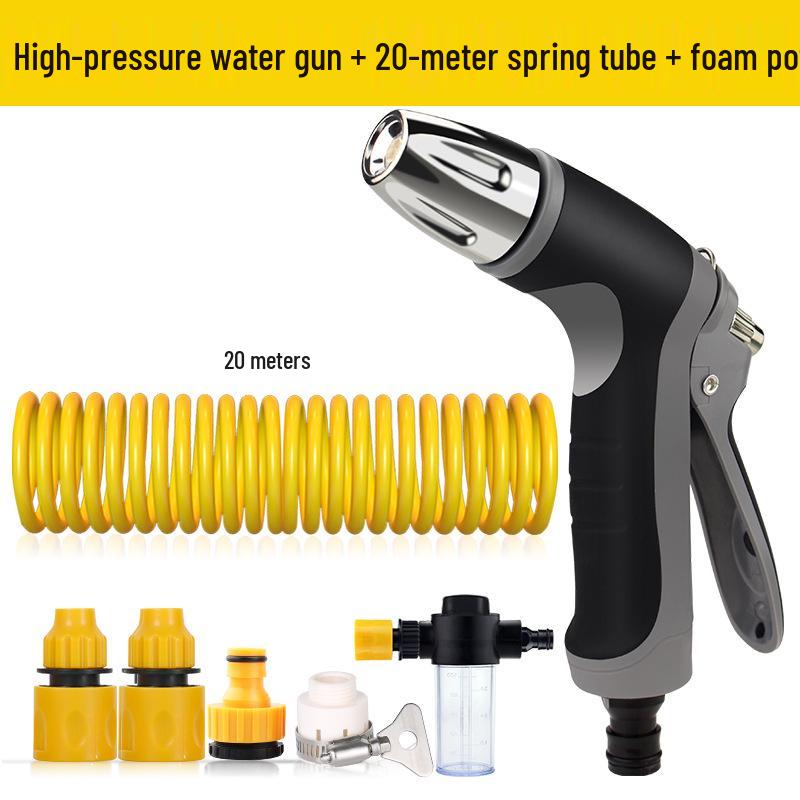High-Pressure Car Wash Water Gun with Soft Hose and Spray Nozzle