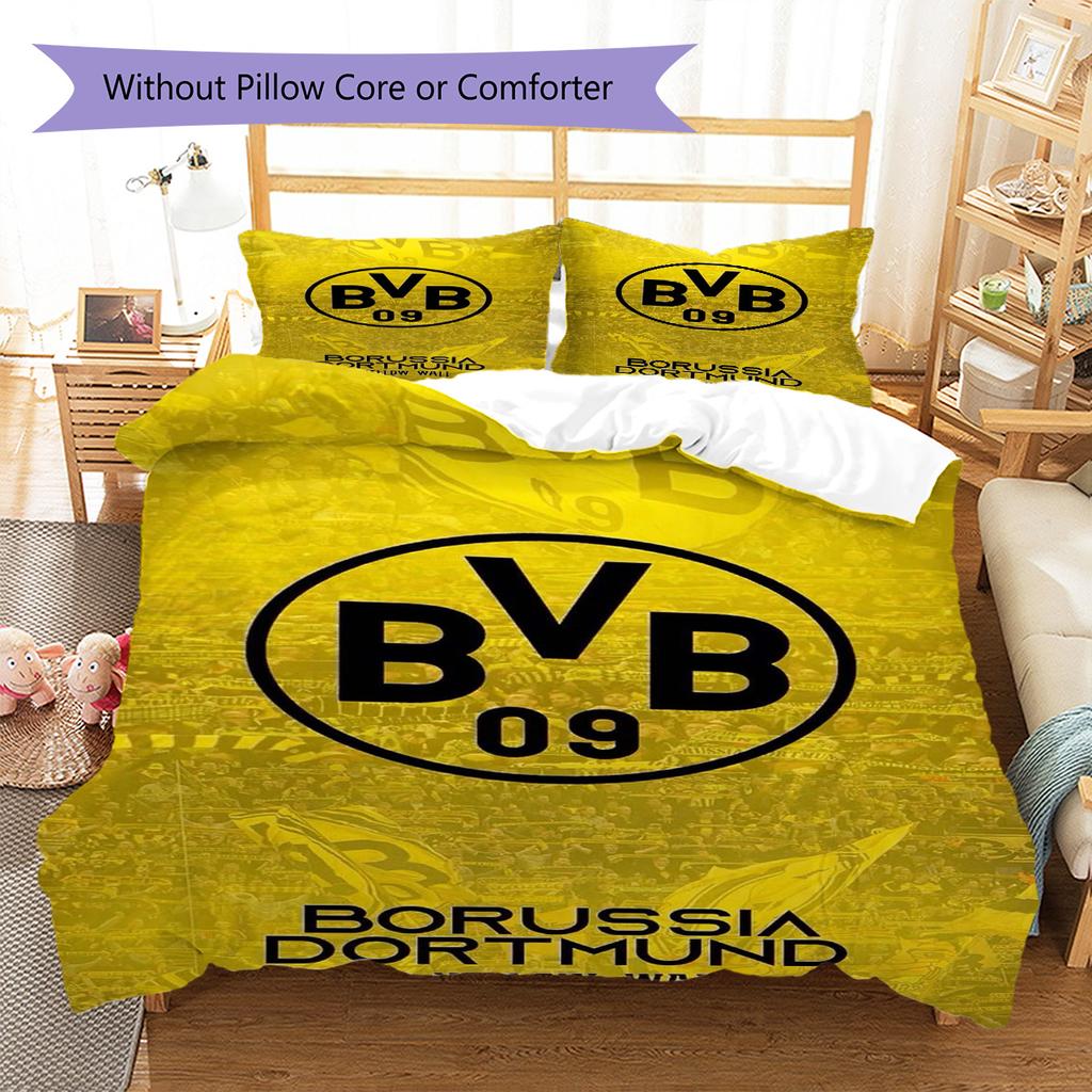 Bvb Fc Pattern Bedding Set Quilt Cover Pillowcase Home Decor Gift (1 * Duvet Cover + 2 * Pillowcase, Without Core)
