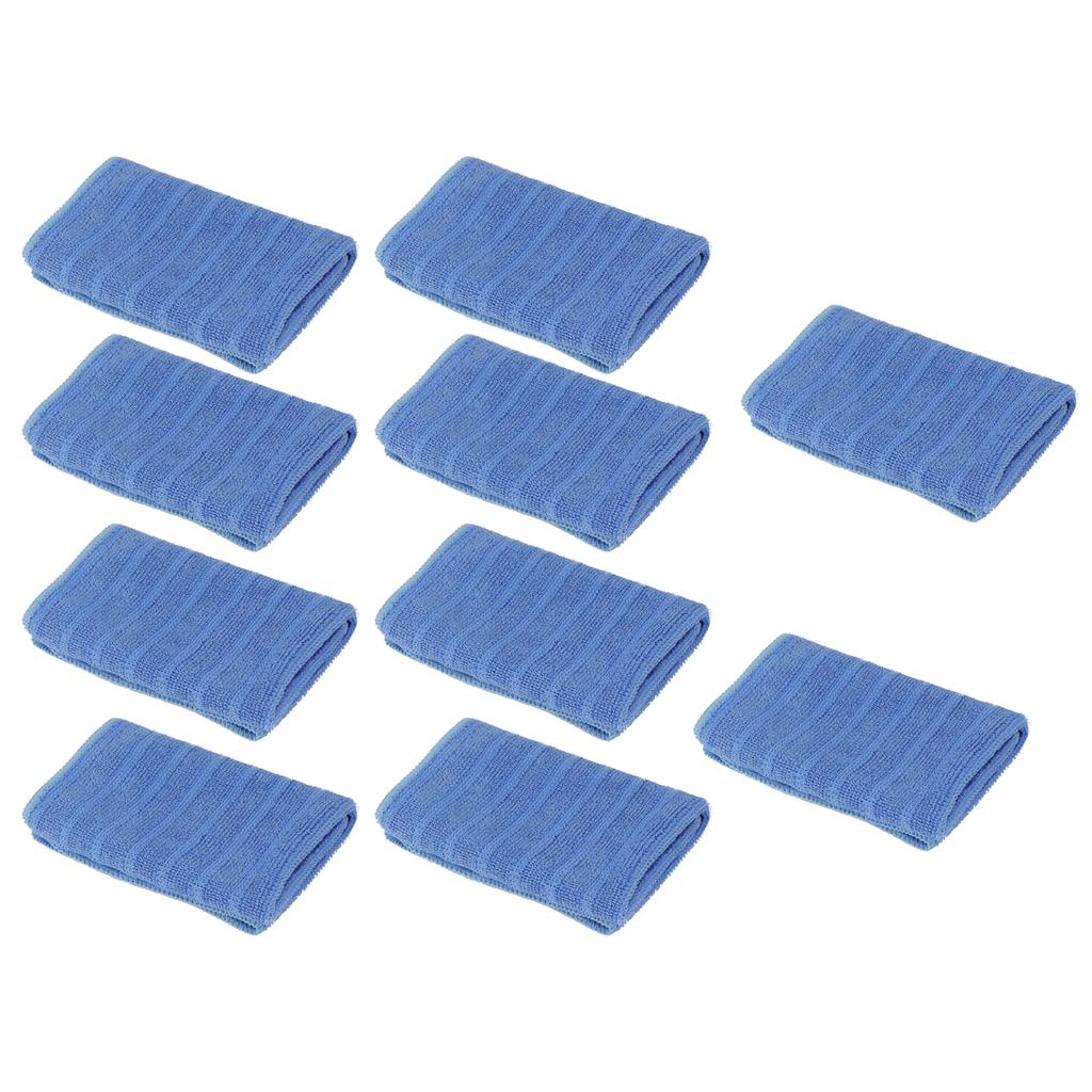 10Pcs Blue Clean Towel Square Soft Microfiber Towel Home Kitchen Cleaning Supplies