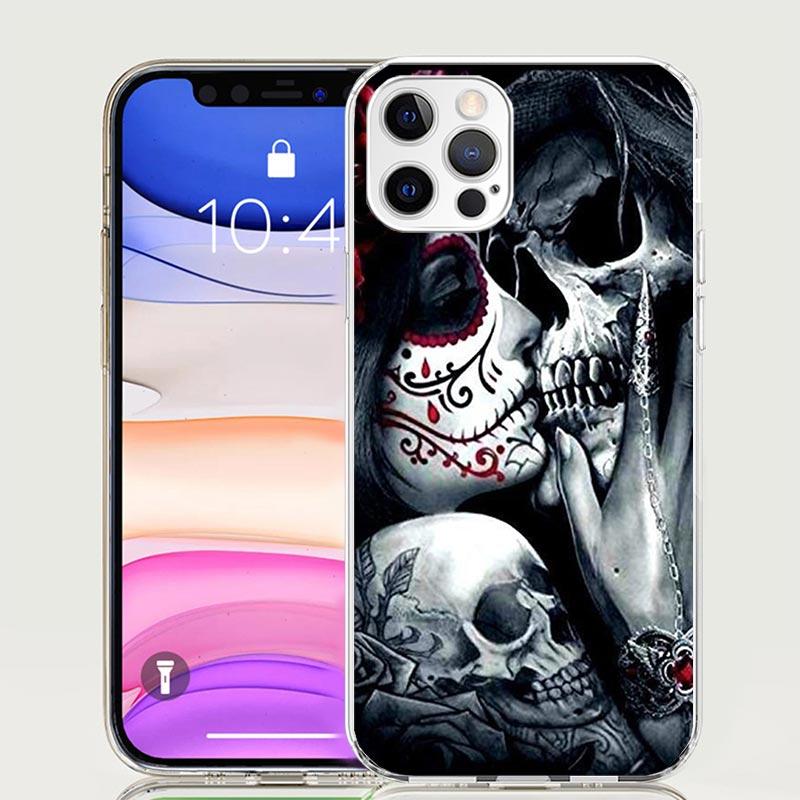 Catrina Beautiful Rose Girl Skull Case Phone Cover for Apple iphone 16 15 14 13 12 Mini 11 Pro Max 16E X XS XR 7 Plus 8 + SE 202