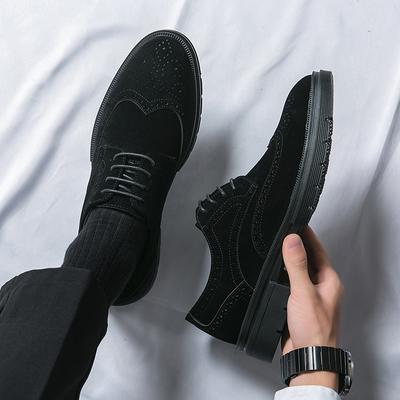 Sapatos sociais masculinos de couro, sapatos de escritório da moda, sapatos derby, clássicos, casuais, para negócios, casamento, sapatos de grife de luxo, sapatos formais de camurça masculinos