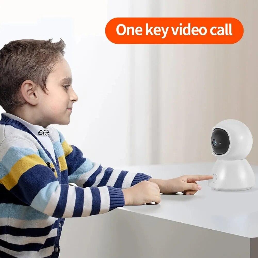 4MP 5G CAMERA Wifi Smart Cloud Wifi IP Camera Intdoor Auto Tracking with One Key Calling Function Cam for Child