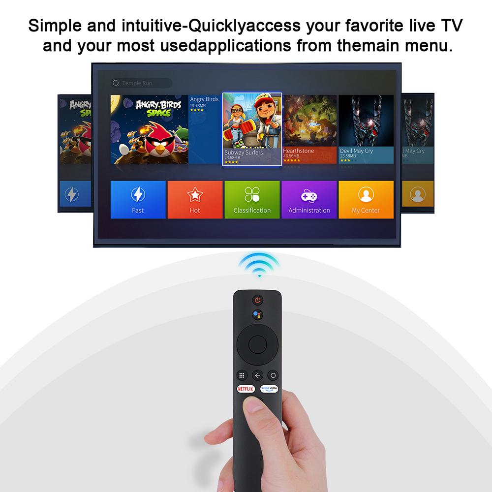 Replacement Voice Remote Control for Xiaomi Mi Box S 4K / Mi Box 3 / Mi TV Stick / Mi TV 4A 4S 4C 4X Android TV Model XMRM-00A