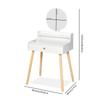 Nordic Round Mirror Makeup Vanity Nyana Home | Drawer and Stool | 60.5cm