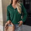 Yiyi 2025 Autumn/Winter Patchwork Hoodie - Casual Buttoned Pullover Sweatshirt