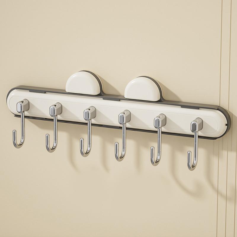 1 Pcs Suction Cup Expansion Gap Hook Punch-Free Plastic Wall Hanging Four-Row Adhesive Hook Bathroom Kitchen Cabinet Hook