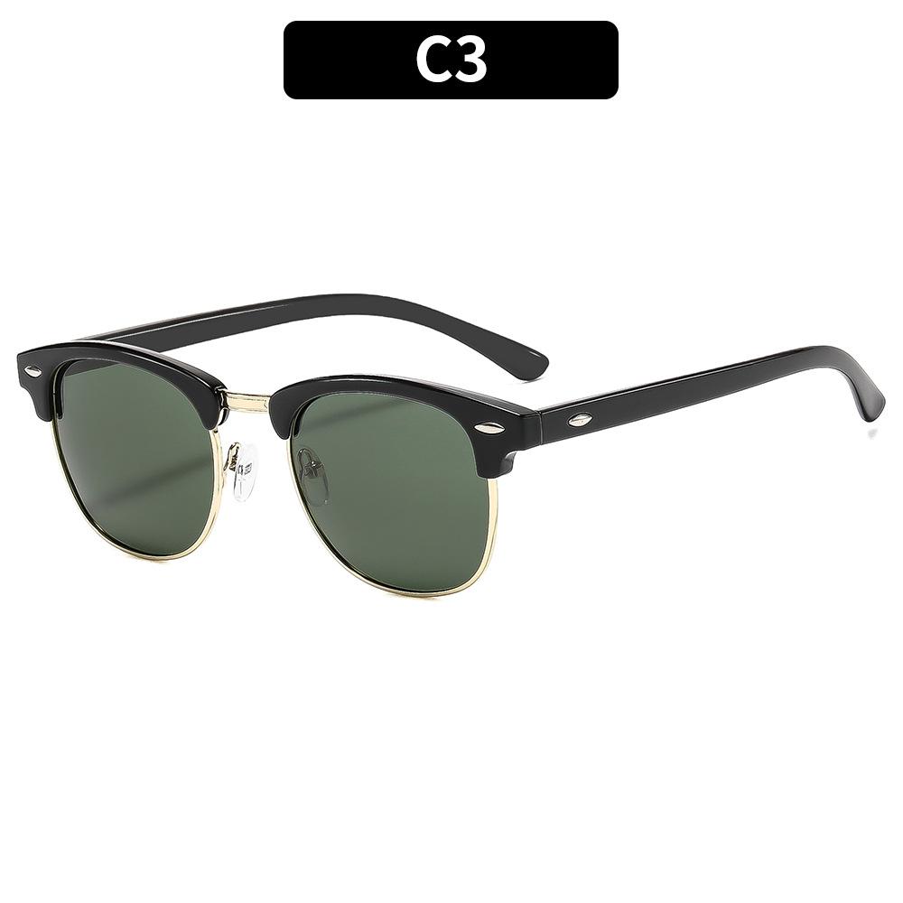 Versatile rivet-accented sunglasses featuring a vintage metal design—stylish, casual, and sun-protective eyewear for the outdoors.