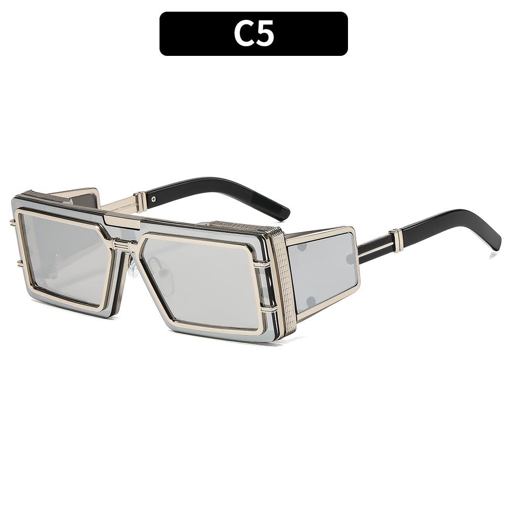Modă Europeană și Americană Stil Punk Nou Ochelari de Soare Metal Personalitate Cool Tendință Ochelari de Soare Ochelari de Bărbat High-End black