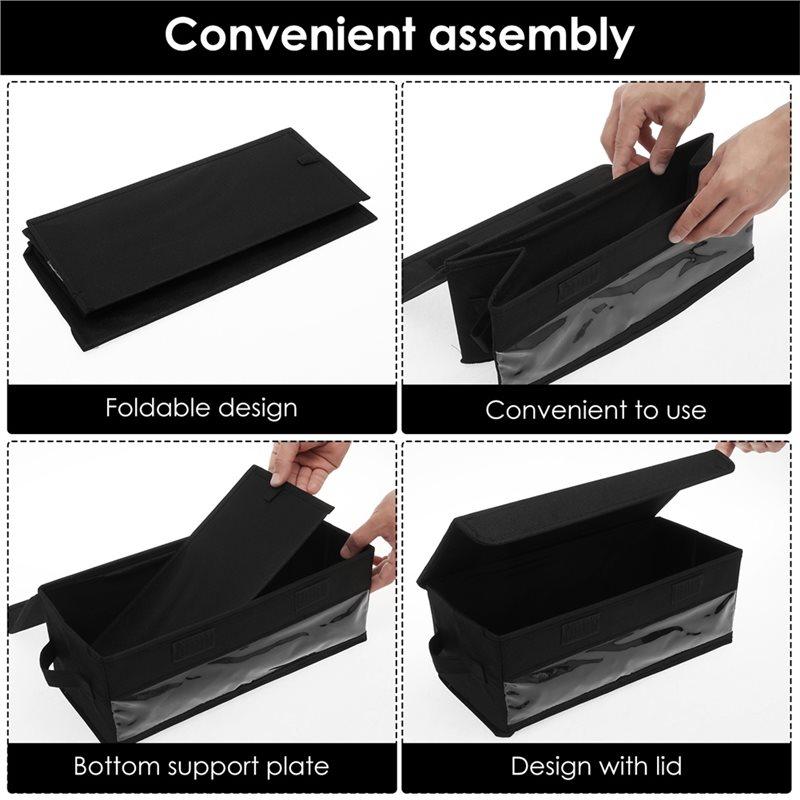 Premium-Large Capacity CD Storage Bag 2 Pcs Nonwoven Disc Organizer With Lid And Handle Portable Transparent Case Holder