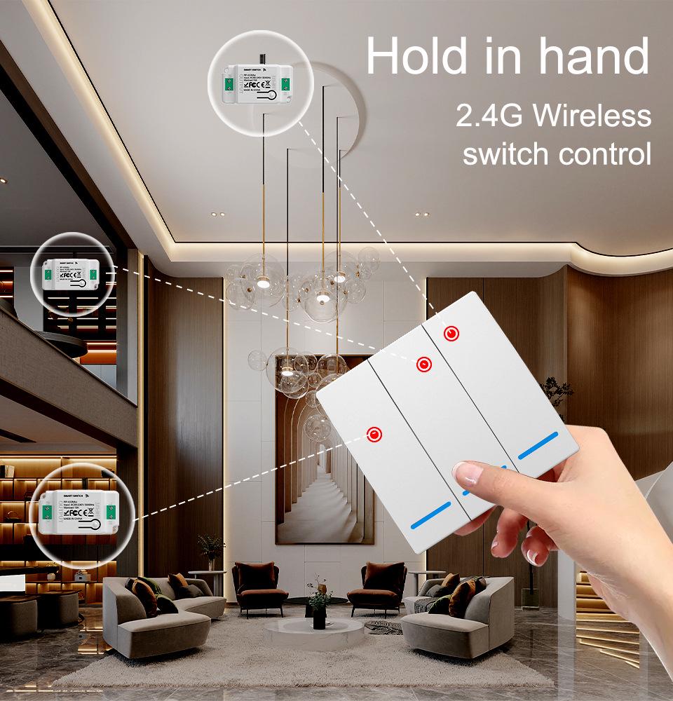 Graffiti Smart WiFi+RF433 Remote Control Switch, Alexa-Compatible On-Off Device.