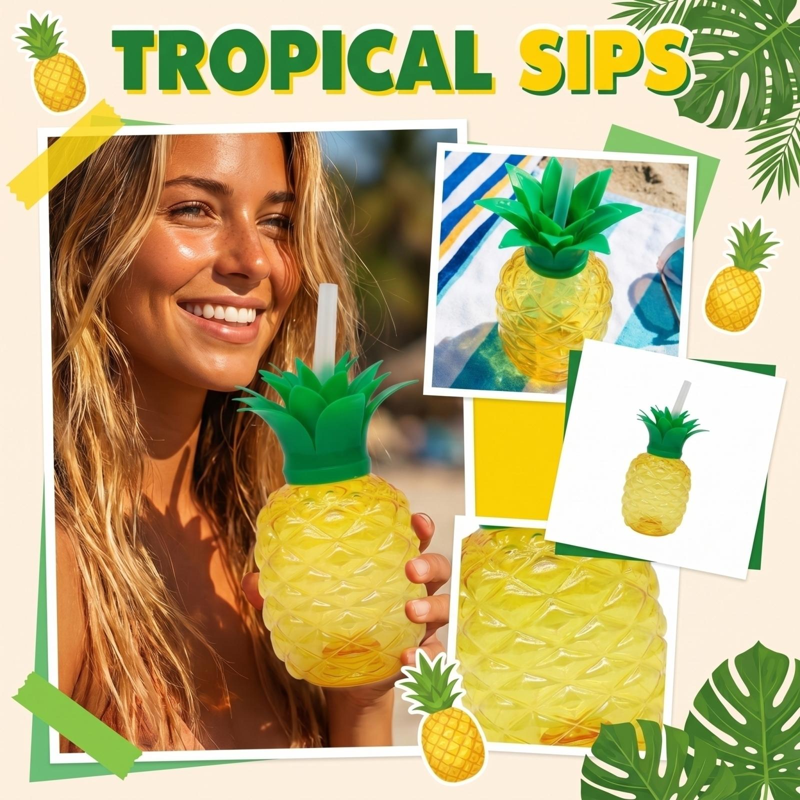 

Cartoon Pineapple Cup Creative Fruit Shape Drinking Cup for Home one size жёлтый