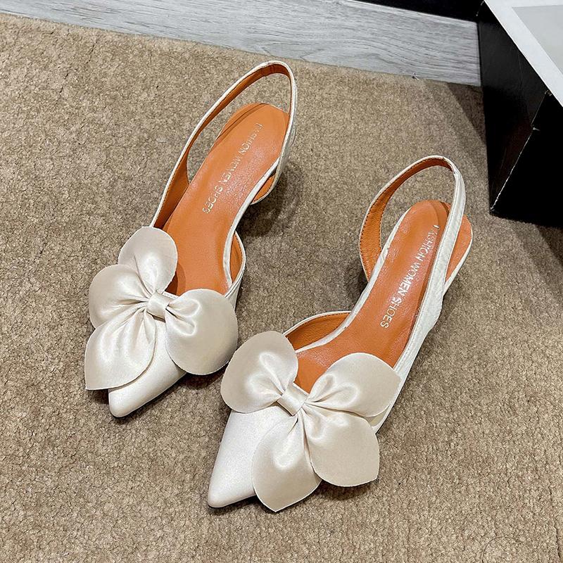 Fashion Heeled Sandals for Women Butterfly Knot Thin Heels Woman Sexy Wedding Party Female Pumps 2025 New Summer Shoes Sandalias Mujer