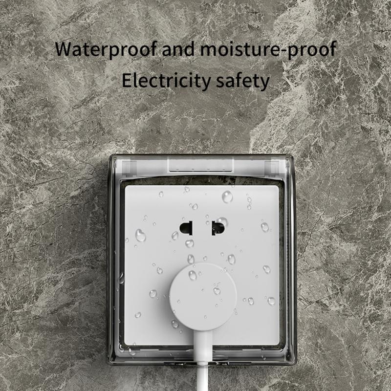 Universal 86 Type Wall Socket Waterproof Box Transparent Plate Home Switch Protection Cover Outdoor Socket Box Cover Protector