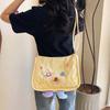Nylon Yellow Crossbody Bag Literary Students Messenger Pouch Ugly and Cute Shoulder Bag Travel