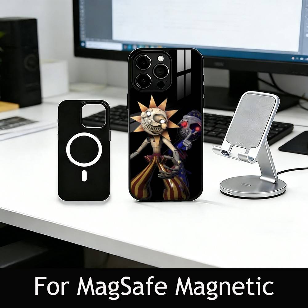 

Fnaf G-Game S-Sundrop & M-Moondrop Phone Case For iPhone17,16,15,14,13,12,11 Plus,Pro Magnetic with Magsafe Wireless Charging iPhone13PRO