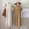 Summer French off-the-shoulder bubble sleeve dress, large size women's clothing, covering the belly and showing thinness, loose temperament medium an