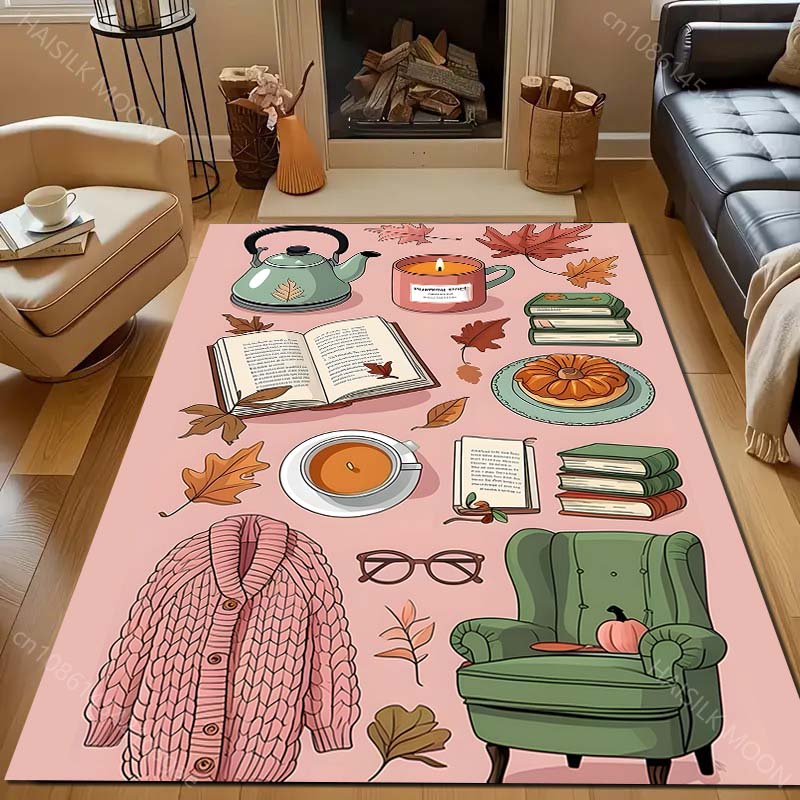 Interesting Daily Necessities Print Carpet for Bedroom Living Room Bedside Sofa Floor Mat Modern Home Decor Area Rug