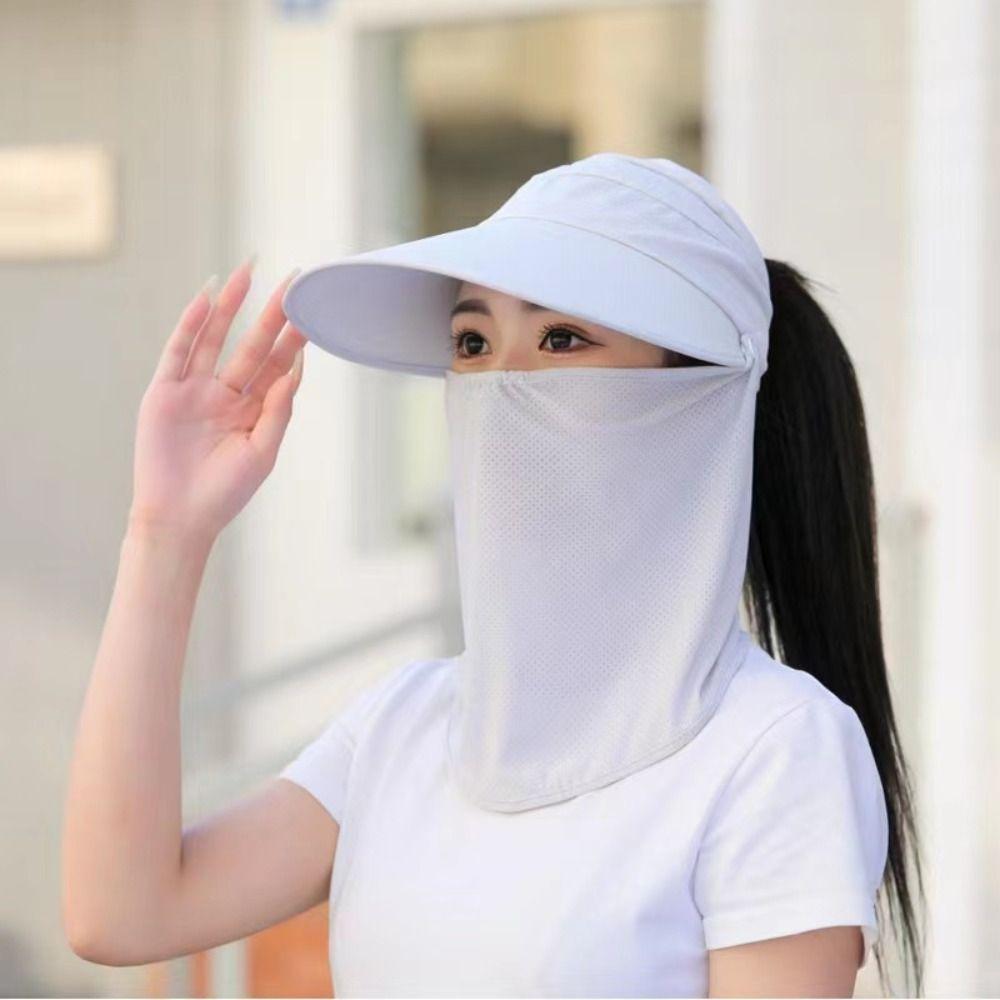 Empty Top Women Sunscreen Hat Foldable Outdoor Cycling Hat Portable Beach Sun Hat