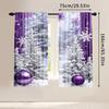 Set Of 2 Purple Snowflake Snowy Christmas Tree Curtains Light Blocking Polyester Holiday Home Decor Curtain Made With Rod Pocket