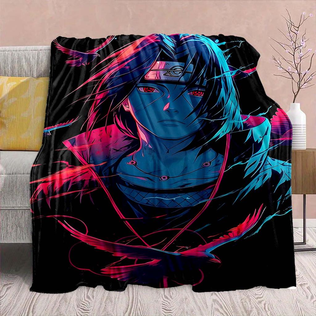 Naruto Anime Flannel Blanket - Soft Warm Perfect for Sofa, Bedding Camping Travel Office Home Decor -QJY