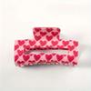 Pink Heart-shaped Printed Rectangular Gripping Clip Non-slip Hair Clip Sweet Ponytail Clip Hair Valentine's Day Party Shark Clip