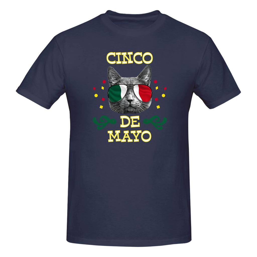 Piece Cat Celebrate Funny  Cotton TShirt Cinco De Mayo Tees Tops For Unisex