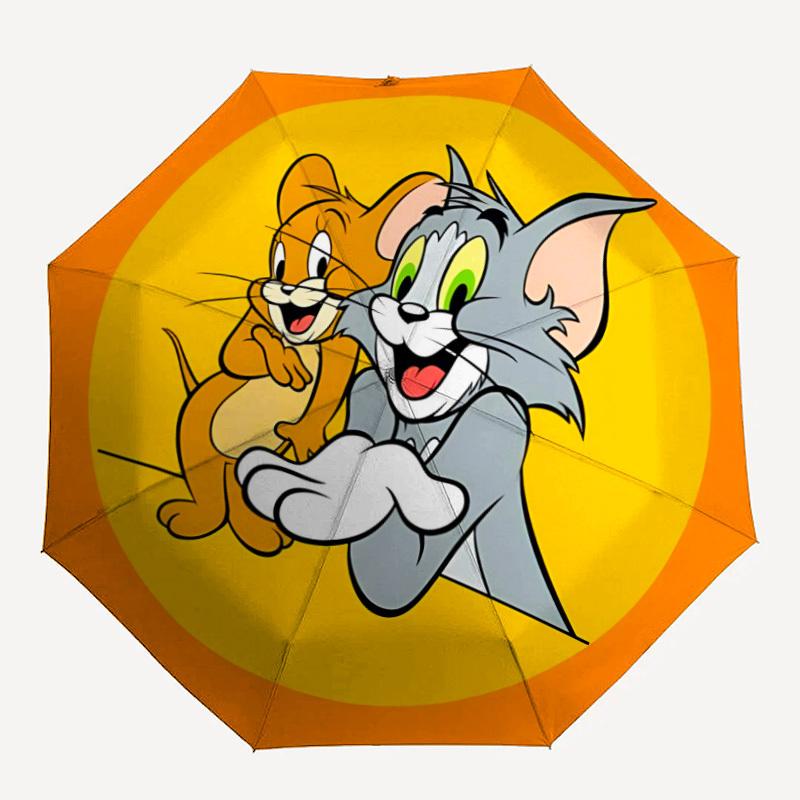 1pc Tom, Jerry Automatic Open/Close Umbrella, Christmas Gift for Men Women, Daily Travel Outdoor Use Yy251101214