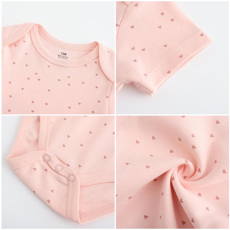 KIDDIEZOOM Pieces Baby Girls And Boys Bodysuit Short Sleeve Soft Cotton Baby Clothes 0-12 Months Newborn Cartoon Jumpsuit Clothing