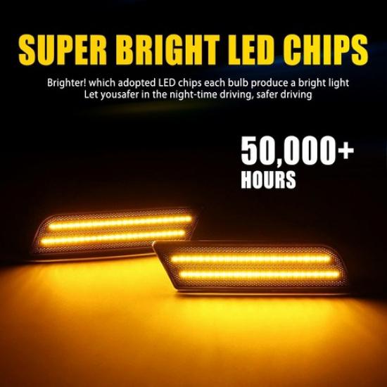 Front Bumper LED Side Marker Light Amber Lamp For 2010-2013 Ford Transit Connect