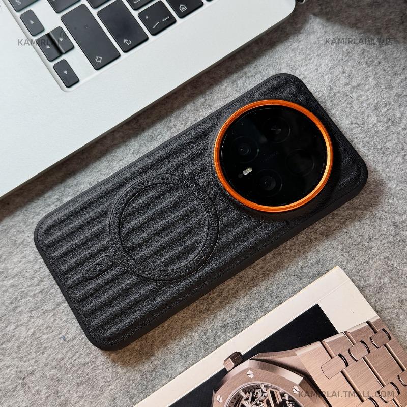 For Honor Magic 8 Pro Case Magnetic Luxury PU Leather Luggage Texture Silicone Cover For Honor Magic8 Pro Dustproof Shell
