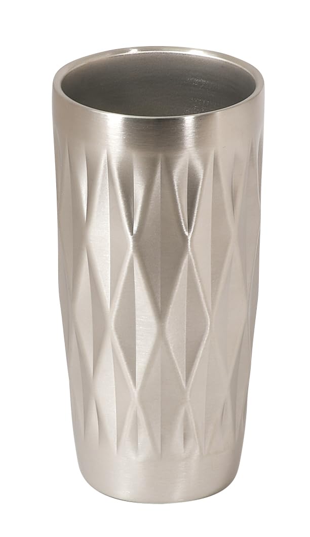 

Pearl Metal Vacuum Insulated Beer Tumbler, 350mm, Diamond Cut Stainless Steel, Dishwasher Safe, Keeps Drinks Hot or Cold, Bar Premium, HC-367