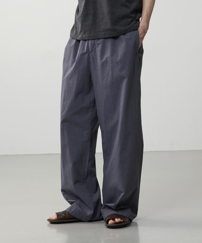 ASP Washed Cotton Wide Elastic Pants - Slate Charcoal
