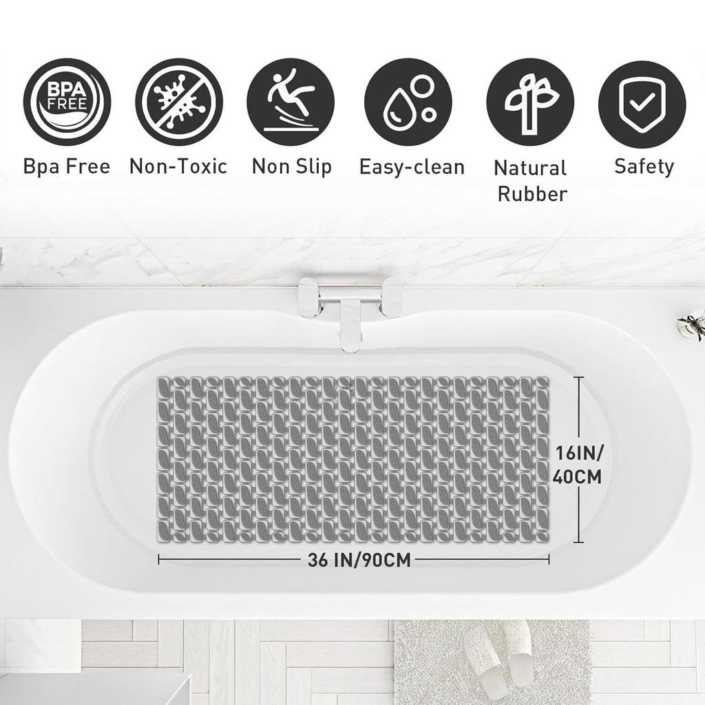 Tapete de Chão Impermeável Antiderrapante para Banheiro, Box de Banho, Lavatório e Vaso Sanitário