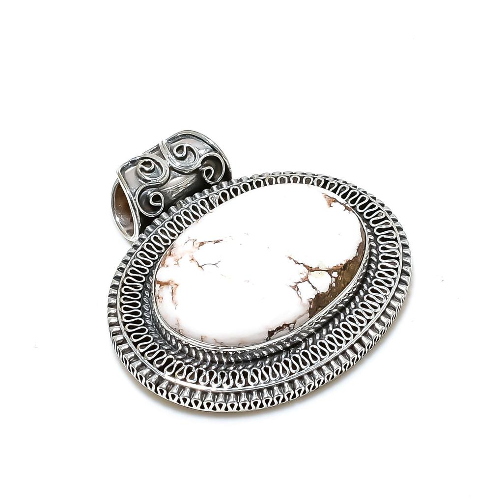 Natural Wild Horse Jasper Gemstone Silver Pendant In 925 Sterling Silver- Handmade Design, Everyday Wear Jewelry, Antique Pendant Wadding Gifts
