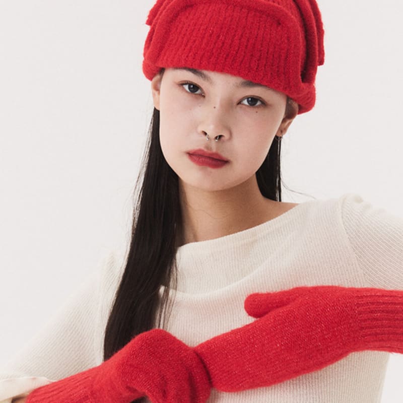 QUAFE PUPPY EARMUFF BEANIE_red