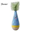 Interactive Exercise Toy for Kittens Wooden Wobble Cat Toy, Self-Righting Tumbler with Feather Indoor Cats, Plush Stable Pets Punching Bag Solid Wood