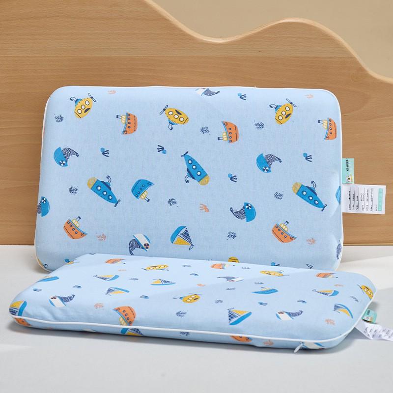 Natural Latex Pillow Kids Infants - A-Class Cotton Cover Hypoallergenic 5-10cm Height All-Season Use