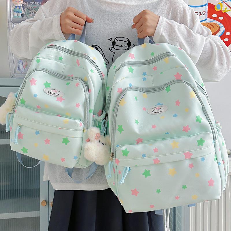Schoolbag Japanese ins new high-value fresh and sweet cute star backpack junior high school students lightweight travel backpack