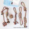 Durable Rainbow Cotton Rope Dog Teething Toys - Knot Set