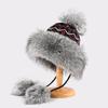 Womens Winter Warm Knitted Beanie Hat With Ear Protection Faux Mink Fur Trim Cable Knit Adjustable Fit