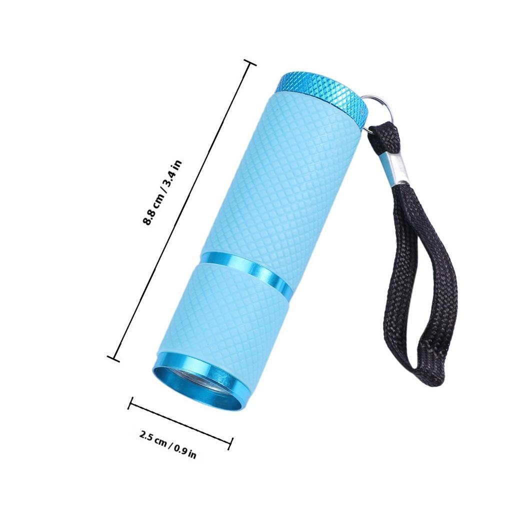 9 LED Uv Flashlight Torch Aluminum Alloy Waterproof Skid Proof Mini Handheld for Hunting Camping Climbing Cycling Money