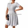 2024 European & American Knit Waist-Cinched Mid-Length Slimming Plus Size Women's Dress