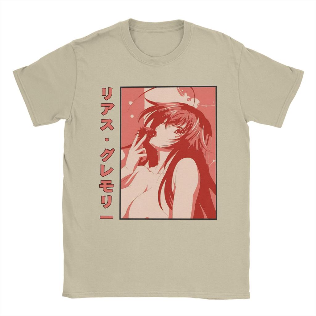Rias Gremory Köstliche Erdbeere High School DxD T-Shirt Herren Baumwolle Oberteile Shirts Retro Rundhals Kurzarm