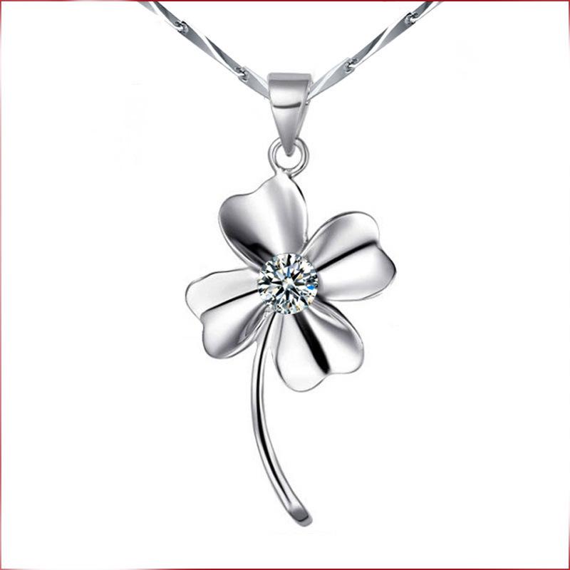 

Clover Necklace - Korean & European Retro Style Silver-Plated Women s Jewelry with Natural Crystal.