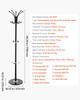 VEVOR Freestanding Coat Rack, Metal Coats Rack Stand with Umbrella Holder, Stable Marble Base & 14 Hooks, Hall Coat Tree for Entryway, Bedroom